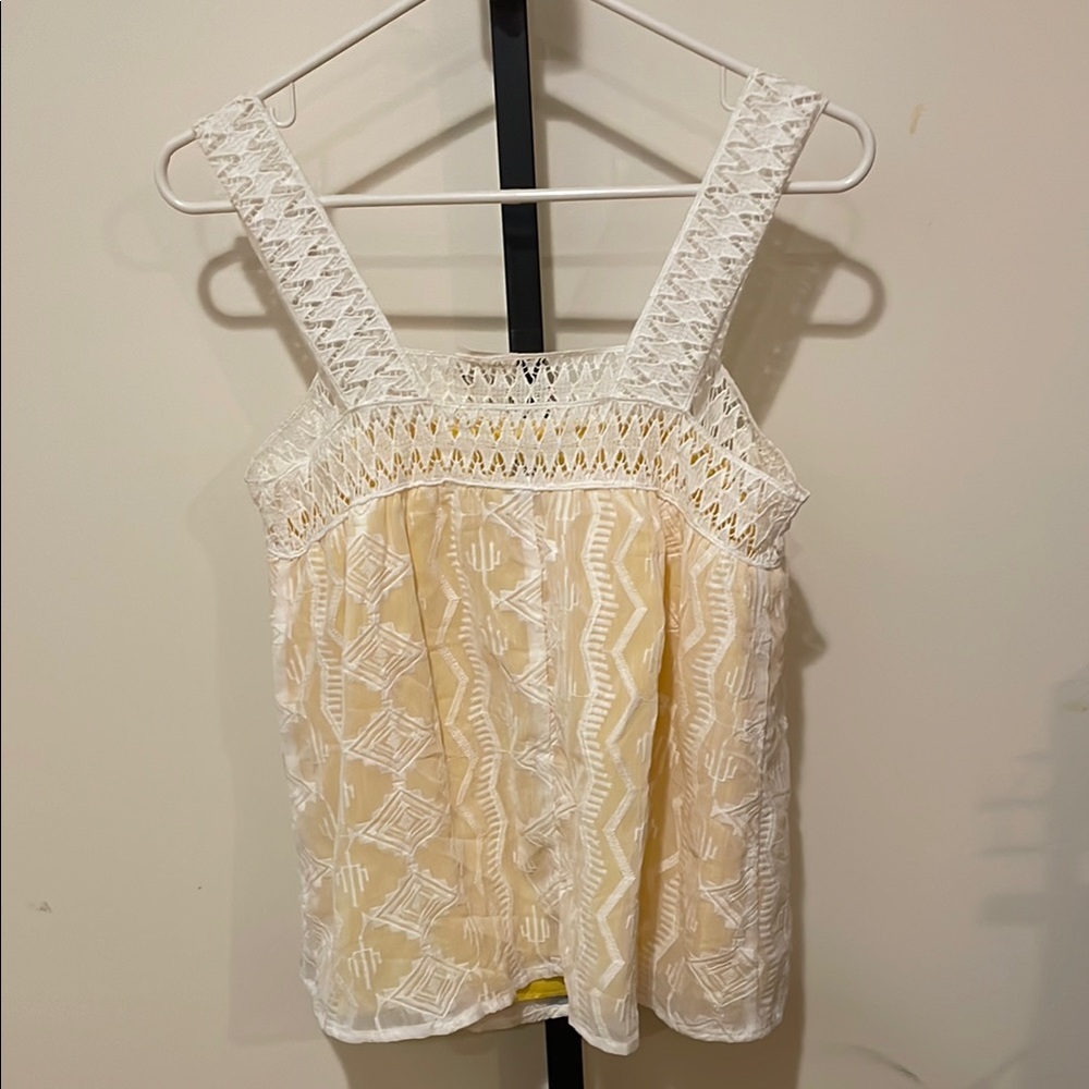 Cato Women's Yellow Lace Top - Picture 2 of 4